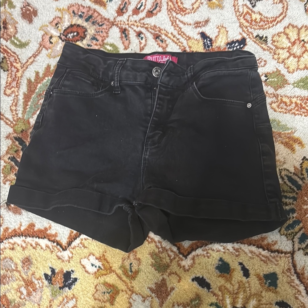 Wax Jean Black High-Waisted Jean Shorts
